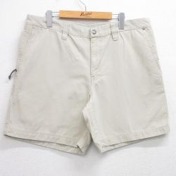 W39★古着 コロンビア COLUMBIA ショート パンツ ショーツ メンズ ダック地 コットン 薄ベージュ カーキ 25jun21 中古 ボトムス 短パン ショーパン ハーフ