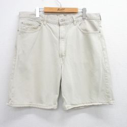 W39★古着 リーバイス Levis 550 ショート パンツ ショーツ メンズ コットン ベージュ カーキ デニム 25jun21 中古 ボトムス 短パン ショーパン ハーフ