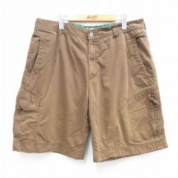 W37★古着 ショート パンツ ショーツ メンズ 茶 ブラウン 25jun23 中古 ボトムス 短パン ショーパン ハーフ