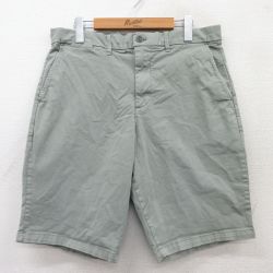 W34★古着 ギャップ GAP ショート パンツ ショーツ メンズ 薄緑系 グリーン 25jun23 中古 ボトムス 短パン ショーパン ハーフ