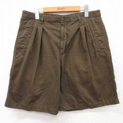 【50%OFF】W34★古着 リーボック REEBOK ショート パンツ ショーツ メンズ 00年代 00s ワンポイントロゴ ゴルフ コットン 茶 ブラウン 25jun23 中古 ボトムス 短パン ショーパン ハーフ