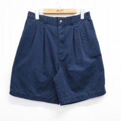 W34★古着 ピューリタン ショート チノ パンツ ショーツ チノパン メンズ 00年代 00s 紺 ネイビー 25jun23 中古 ボトムス 短パン ショーパン