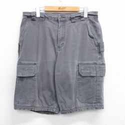 W34★古着 DULUTH TRADING ショート カーゴ パンツ ショーツ メンズ ダック地 グレー 25jun23 中古 ボトムス 短パン ショーパン