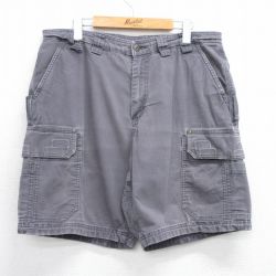 【50%OFF】W35★古着 DULUTH TRADING ショート カーゴ パンツ ショーツ メンズ ダック地 グレー 25jun23 中古 ボトムス 短パン ショーパン