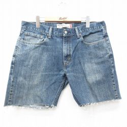 W35★古着 リーバイス Levis 559 ショート パンツ ショーツ メンズ コットン 紺 ネイビー デニム 25jun23 中古 ボトムス 短パン ショーパン ハーフ