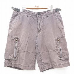 W32★古着 ノースフェイス THE NORTH FACE ショート カーゴ パンツ ショーツ メンズ 00年代 00s リップストップ コットン グレー系 【spe】 25jun23 中古 ボトムス 短パン ショーパン