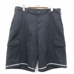 W35★古着 ショート ワーク カーゴ パンツ ショーツ メンズ CiNTAS 黒他 ブラック 25jun23 中古 ボトムス 短パン ショーパン