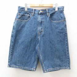 W33★古着 リーバイス Levis 505 ショート パンツ ショーツ メンズ コットン 紺 ネイビー デニム 25jun23 中古 ボトムス 短パン ショーパン ハーフ