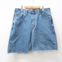W36★古着 リーバイス Levis 560 ショート パンツ ショーツ メンズ コットン 紺 ネイビー デニム 25jun23 中古 ボトムス 短パン ショーパン ハーフ