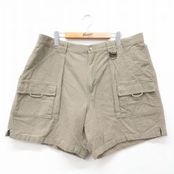 W41★古着 コロンビア COLUMBIA ショート ブッシュ パンツ ショーツ メンズ PFG ダック地 大きいサイズ コットン 濃緑 グリーン 25jun25 中古 ボトムス 短パン ショーパン