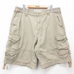 W37★古着 MOSSIMO ショート カーゴ パンツ ショーツ メンズ コットン ベージュ カーキ 25jun25 中古 ボトムス 短パン ショーパン