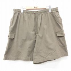 W40★古着 ショート イージー カーゴ パンツ ショーツ メンズ 大きいサイズ 濃緑 グリーン 25jun25 中古 ボトムス 短パン ショーパン