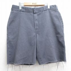【50%OFF】W37★古着 ディッキーズ Dickies ショート ワーク パンツ ショーツ メンズ グレー 25jun25 中古 ボトムス 短パン ショーパン