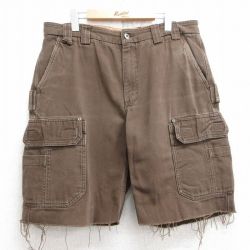 W35★古着 DULUTH TRADING ショート カーゴ パンツ ショーツ メンズ ダック地 コットン 茶 ブラウン 25jun25 中古 ボトムス 短パン ショーパン