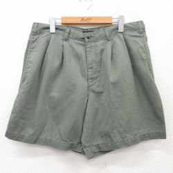 W34★古着 ドッカーズ ショート パンツ ショーツ メンズ 00年代 00s コットン 濃緑 グリーン 25jun25 中古 ボトムス 短パン ショーパン ハーフ