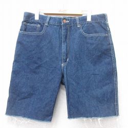 W36★古着 FADED GLORY ショート パンツ ショーツ メンズ 00年代 00s コットン 濃紺 ネイビー デニム 25jun26 中古 ボトムス 短パン ショーパン ハーフ