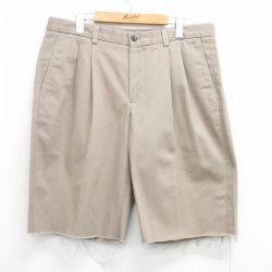 【50%OFF】W36★古着 エディーバウアー ショート パンツ ショーツ メンズ コットン ベージュ カーキ 25jun28 中古 ボトムス 短パン ショーパン ハーフ