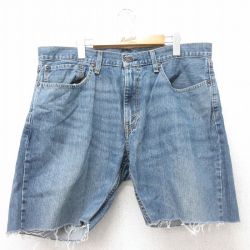 【20%OFF】W40★古着 リーバイス Levis 559 ショート パンツ ショーツ メンズ ヒゲ 大きいサイズ コットン 紺 ネイビー デニム 25jun30 中古 ボトムス 短パン ショーパン ハーフ