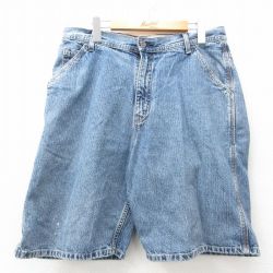 【20%OFF】W33★古着 アリゾナジーンズ ショート ペインター パンツ ショーツ メンズ コットン 濃紺 ネイビー デニム 25jun30 中古 ボトムス 短パン ショーパン