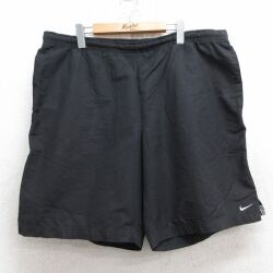 W42★古着 ナイキ NIKE ショート パンツ ショーツ メンズ 00年代 00s ワンポイントロゴ 大きいサイズ 黒 ブラック 25jul01 中古 ボトムス 短パン ショーパン ハーフ
