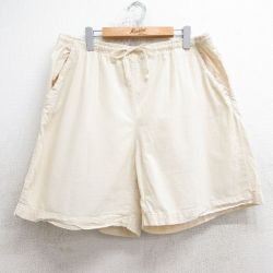 W39★古着 ショート パンツ ショーツ メンズ 大きいサイズ コットン 生成り 25jul02 中古 ボトムス 短パン ショーパン ハーフ