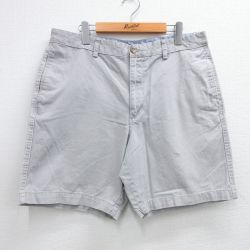 【20%OFF】W36★古着 チャップス ショート パンツ ショーツ メンズ コットン グレー 25jul02 中古 ボトムス 短パン ショーパン ハーフ