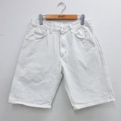 W31★古着 ラングラー Wrangler ショート パンツ ショーツ メンズ 90年代 90s コットン USA製 白 ホワイト デニム 【spe】 25jul02 中古 ボトムス 短パン ショーパン ハーフ