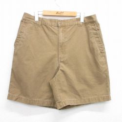 W37★古着 えるえる ショート パンツ ショーツ メンズ 00年代 00s コットン 茶 ブラウン 25jul03 中古 ボトムス 短パン ショーパン ハーフ