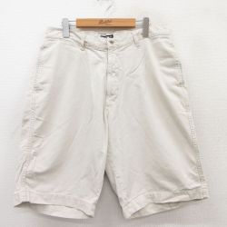 W33★古着 ラルフローレン Ralph Lauren ポロジーンズ ショート ブランド パンツ ショーツ メンズ コットン 生成り 25jul03 中古 ボトムス 短パン ショーパン
