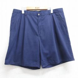 W38★古着 ショート パンツ ショーツ メンズ 80年代 80s タロン 紺 ネイビー 25jul05 中古 ボトムス 短パン ショーパン ハーフ