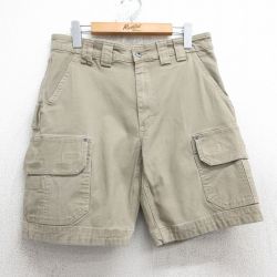 W32★古着 DULUTH TRADING ショート カーゴ パンツ ショーツ メンズ ダック地 ベージュ カーキ 25jul05 中古 ボトムス 短パン ショーパン
