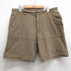 【20%OFF】W36★古着 ラングラー Wrangler ショート パンツ ショーツ メンズ ダック地 茶系 ブラウン 25jul05 中古 ボトムス 短パン ショーパン ハーフ