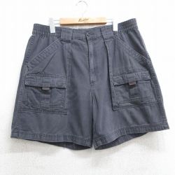 【20%OFF】W36★古着 セントジョンズベイ ショート ブッシュ パンツ ショーツ メンズ コットン 濃グレー 25jul05 中古 ボトムス 短パン ショーパン
