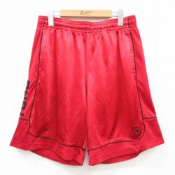 【20%OFF】W33★古着 ショート トレーニング パンツ ショーツ メンズ AND1 赤 レッド 25jul05 中古 ボトムス 短パン ショーパン