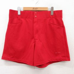W34★古着 ショート パンツ ショーツ メンズ 90年代 90s USA製 赤 レッド 25jul05 中古 ボトムス 短パン ショーパン ハーフ