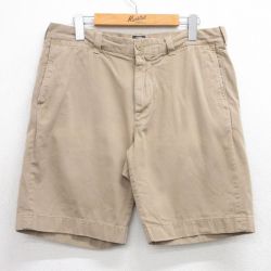 【50%OFF】W35★古着 ジェイクルー J.CREW ショート パンツ ショーツ メンズ コットン ベージュ カーキ 25jul05 中古 ボトムス 短パン ショーパン ハーフ