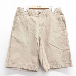 【20%OFF】W33★古着 ギャップ GAP ショート パンツ ショーツ メンズ コットン ベージュ カーキ 25jul07 中古 ボトムス 短パン ショーパン ハーフ