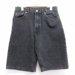 【20%OFF】W32★古着 FADED GLORY ショート パンツ ショーツ メンズ 黒 ブラック デニム 25jul07 中古 ボトムス 短パン ショーパン ハーフ