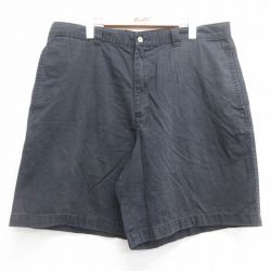 W38★古着 ショート パンツ ショーツ メンズ コットン 黒 ブラック 25jul07 中古 ボトムス 短パン ショーパン ハーフ
