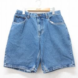 【50%OFF】W34★古着 ルート66 ショート パンツ ショーツ メンズ コットン 紺 ネイビー デニム 25jul07 中古 ボトムス 短パン ショーパン ハーフ