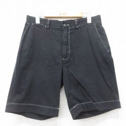 W32★古着 ラルフローレン Ralph Lauren ブランド ショート パンツ ショーツ メンズ コットン 黒 ブラック 25jul07 中古 ボトムス 短パン ショーパン ハーフ