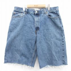 W38★古着 リーバイス Levis 560 ショート パンツ ショーツ メンズ コットン 紺 ネイビー デニム 【spe】 25jul07 中古 ボトムス 短パン ショーパン ハーフ