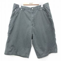 W36★古着 アリゾナジーンズ ショート ペインター パンツ ショーツ メンズ コットン 濃緑系 グリーン 25jul07 中古 ボトムス 短パン ショーパン