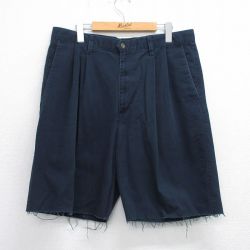 【50%OFF】W35★古着 ドッカーズ ショート パンツ ショーツ メンズ 00年代 00s 濃紺 ネイビー 25jul09 中古 ボトムス 短パン ショーパン ハーフ
