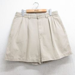 W33★古着 ラルフローレン Ralph Lauren ブランド ショート チノ パンツ ショーツ チノパン メンズ コットン ベージュ カーキ 25jul09 中古 ボトムス 短パン ショーパン