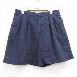【20%OFF】W33★古着 ドッカーズ ショート チノ パンツ チノパン ショーツ メンズ 00年代 00s コットン 紺 ネイビー 25jul09 中古 ボトムス 短パン ショーパン