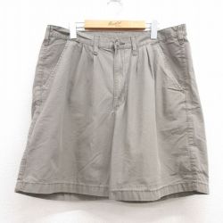 W36★古着 ラングラー Wrangler ショート パンツ ショーツ メンズ コットン グレー 25jul09 中古 ボトムス 短パン ショーパン ハーフ