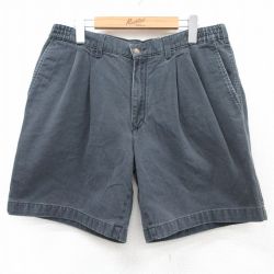 【50%OFF】W35★古着 ショート パンツ ショーツ メンズ コットン タロン 紺系 ネイビー 25jul09 中古 ボトムス 短パン ショーパン ハーフ