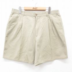 W36★古着 ピューリタン ショート パンツ ショーツ メンズ 00年代 00s ベージュ カーキ 25jul10 中古 ボトムス 短パン ショーパン ハーフ
