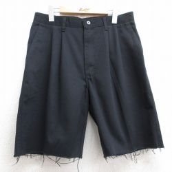 W33★古着 ラングラー Wrangler ショート パンツ ショーツ メンズ コットン 黒 ブラック 25jul09 中古 ボトムス 短パン ショーパン ハーフ